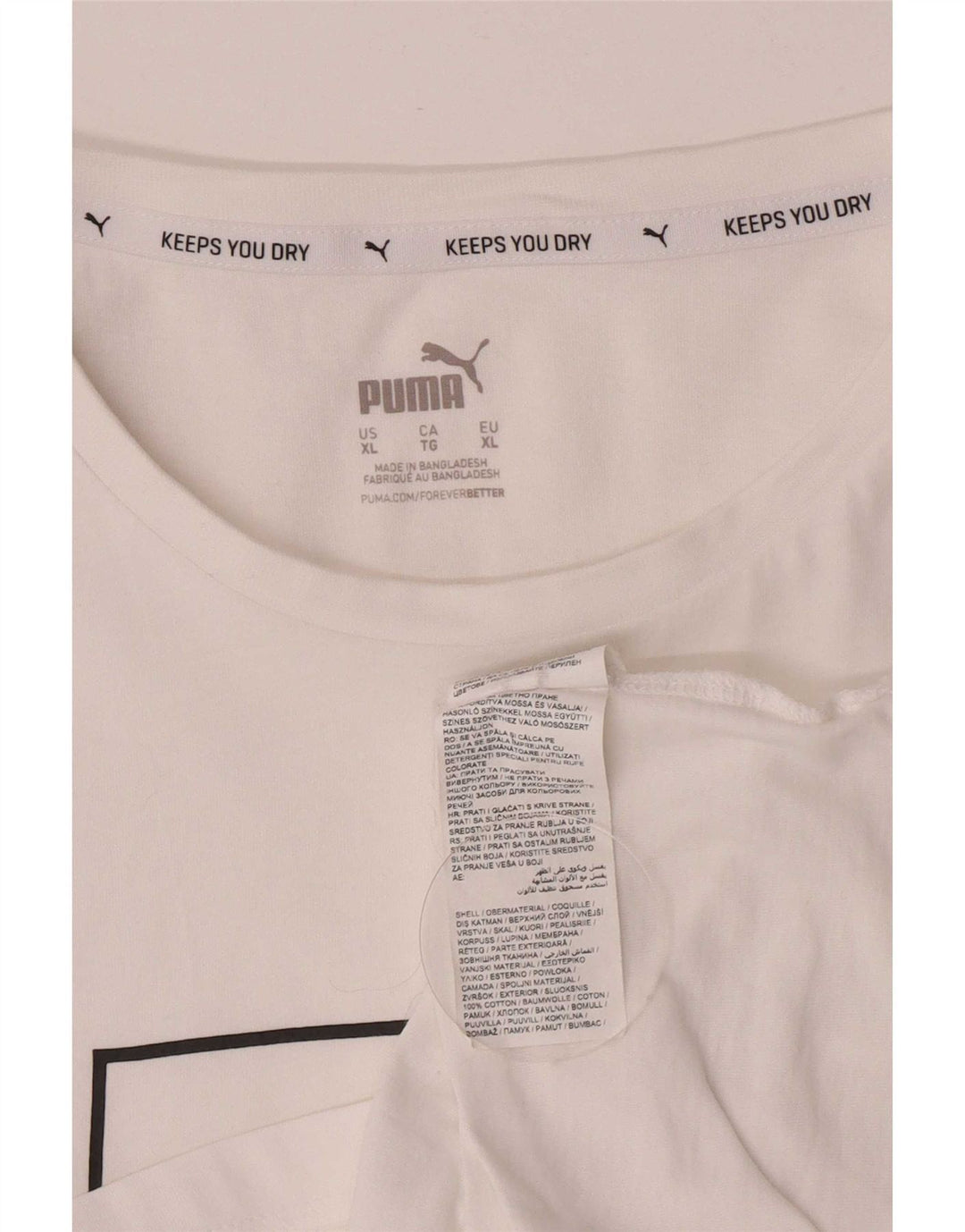 Puma Mens Graphic T-Shirt Top XL White Cotton