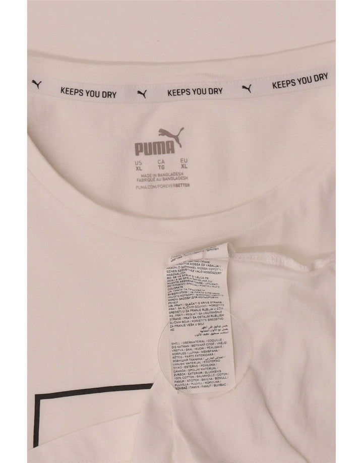 Puma Mens Graphic T-Shirt Top XL White Cotton