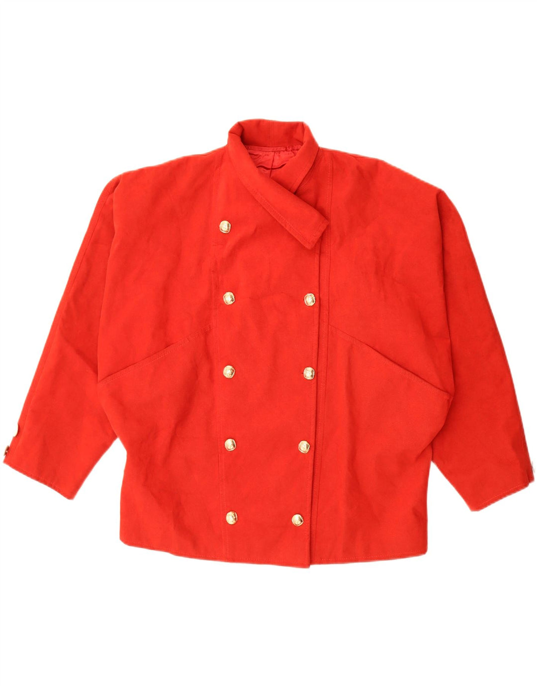 VINTAGE Womens Oversized Double Breasted Blazer Jacket UK 20 2XL Red