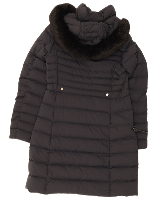Tommy Hilfiger Manteau rembourré à capuche pour femme UK 12 Medium Noir Polyamide