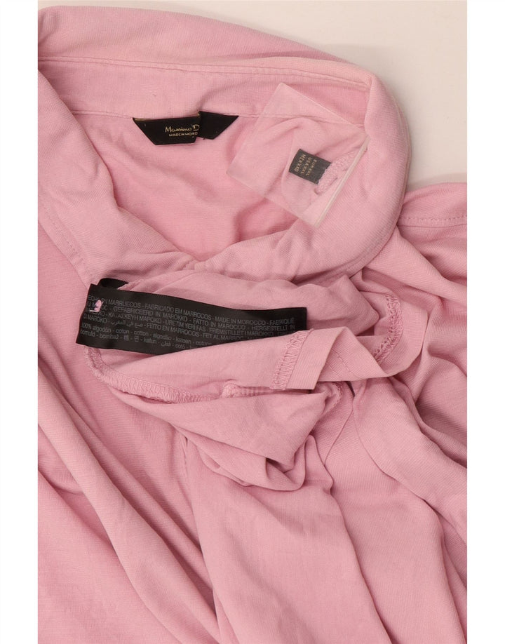 Massimo Dutti Mens Polo Shirt 2XL Pink Cotton