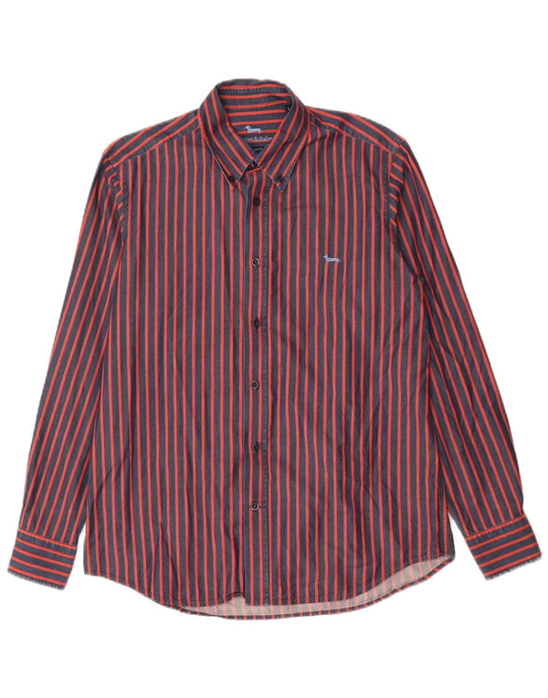 Harmont & Blaine Mens Regular Fit Shirt Large Red Striped Cotton