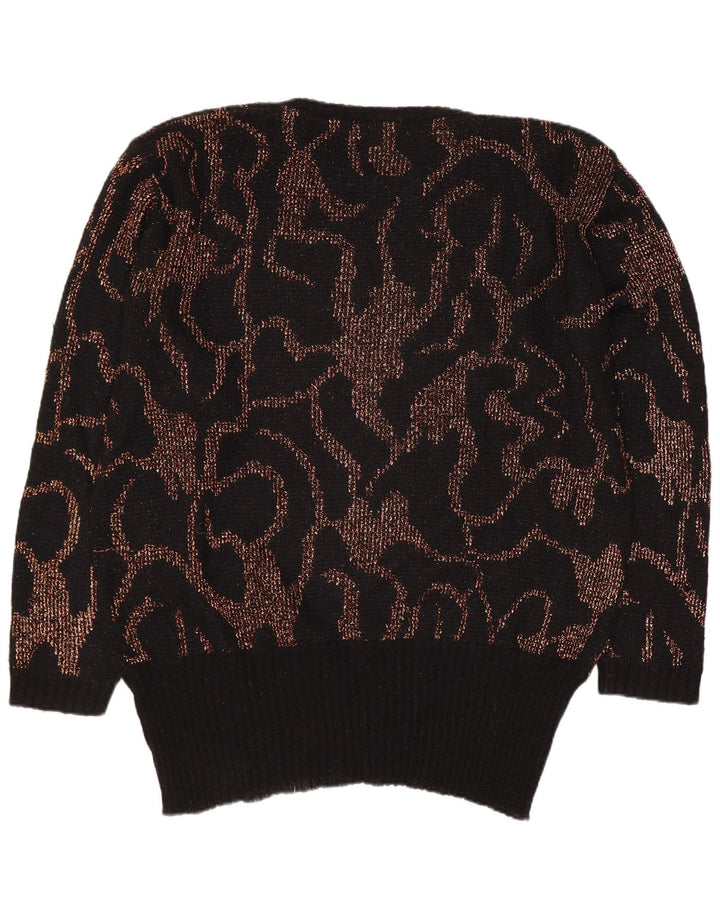 Dolores Damen-Pullover mit abstraktem Muster und U-Boot-Ausschnitt, EU 40, Mittelschwarz