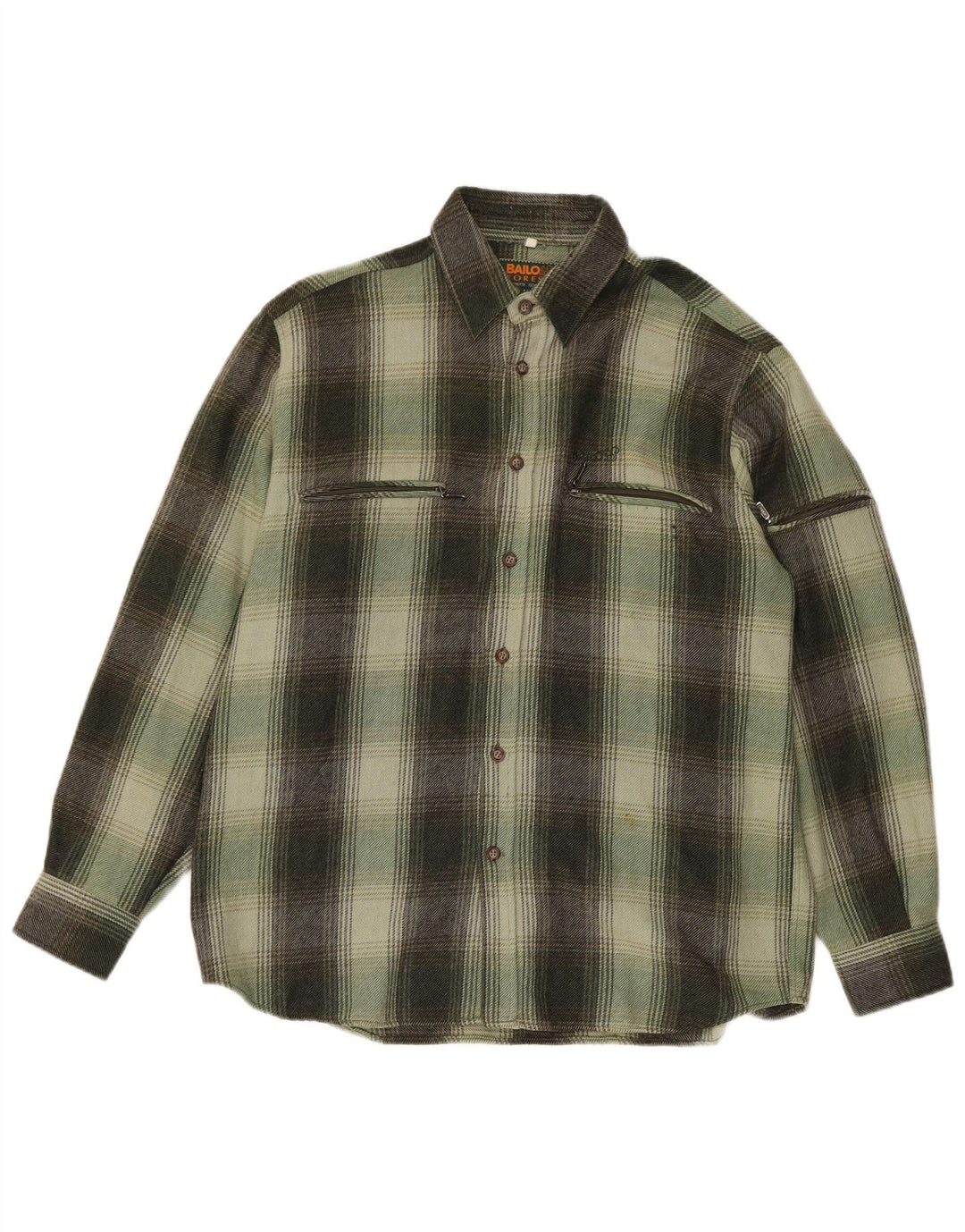 Camicia overshirt da uomo Bailo in lana a quadri verdi grandi