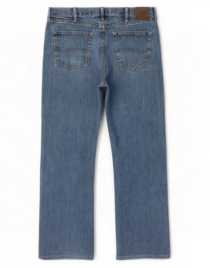 Lee Mens Regular Fit Straight Jeans W36 L32 Blue Cotton