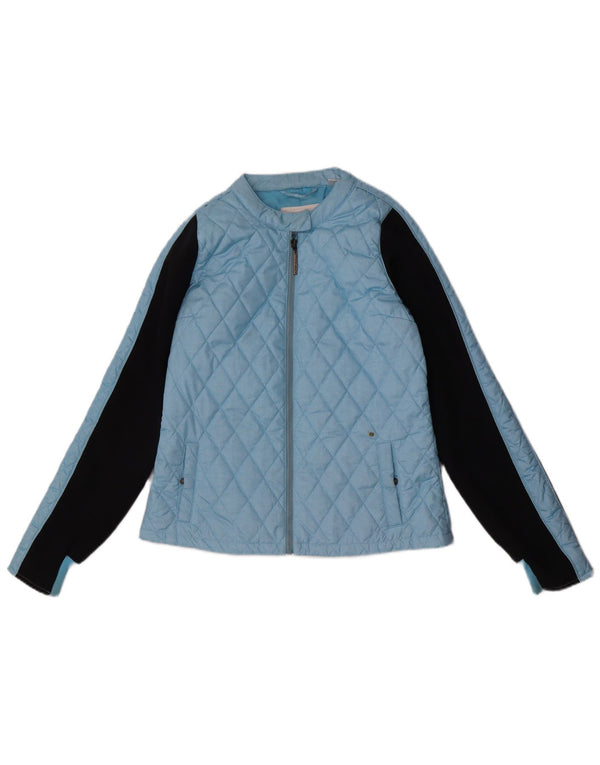 O'Neill Womens Quilted Jacket UK 14 Large Blue Colourblock Polyester