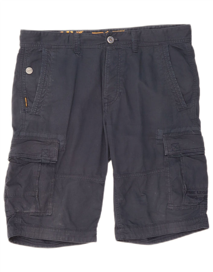 Pme Legend Mens Cargo Shorts W34 Large  Navy Blue Cotton