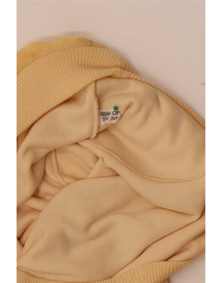 Vintage Womens Velour Sweatshirt Jumper IT 50 XL Yellow