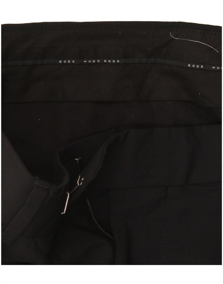 Hugo Boss Womens Straight Suit Trousers W36 L30 Black