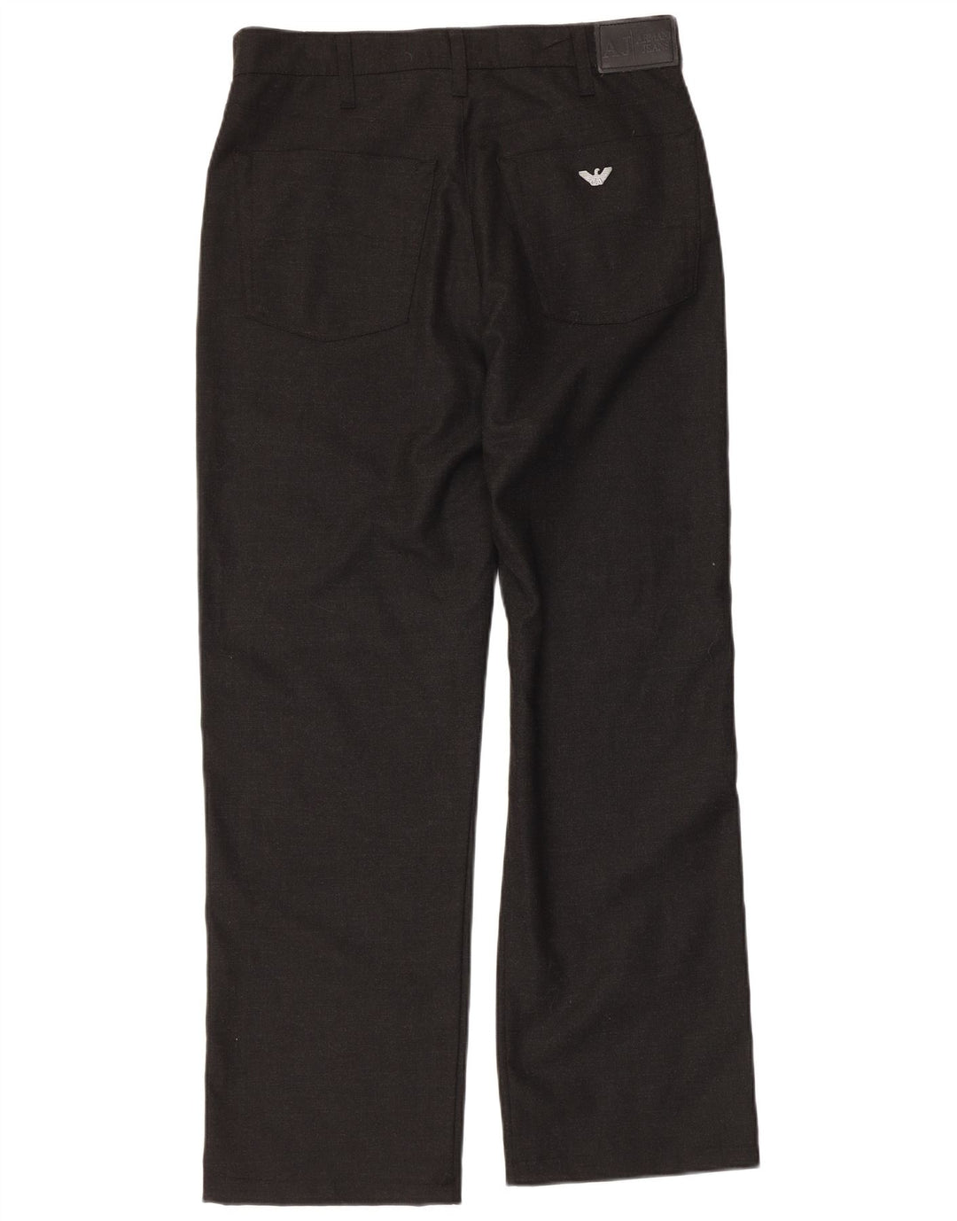 Armani Mens Straight Casual Trousers W33 L29 Black Polyester