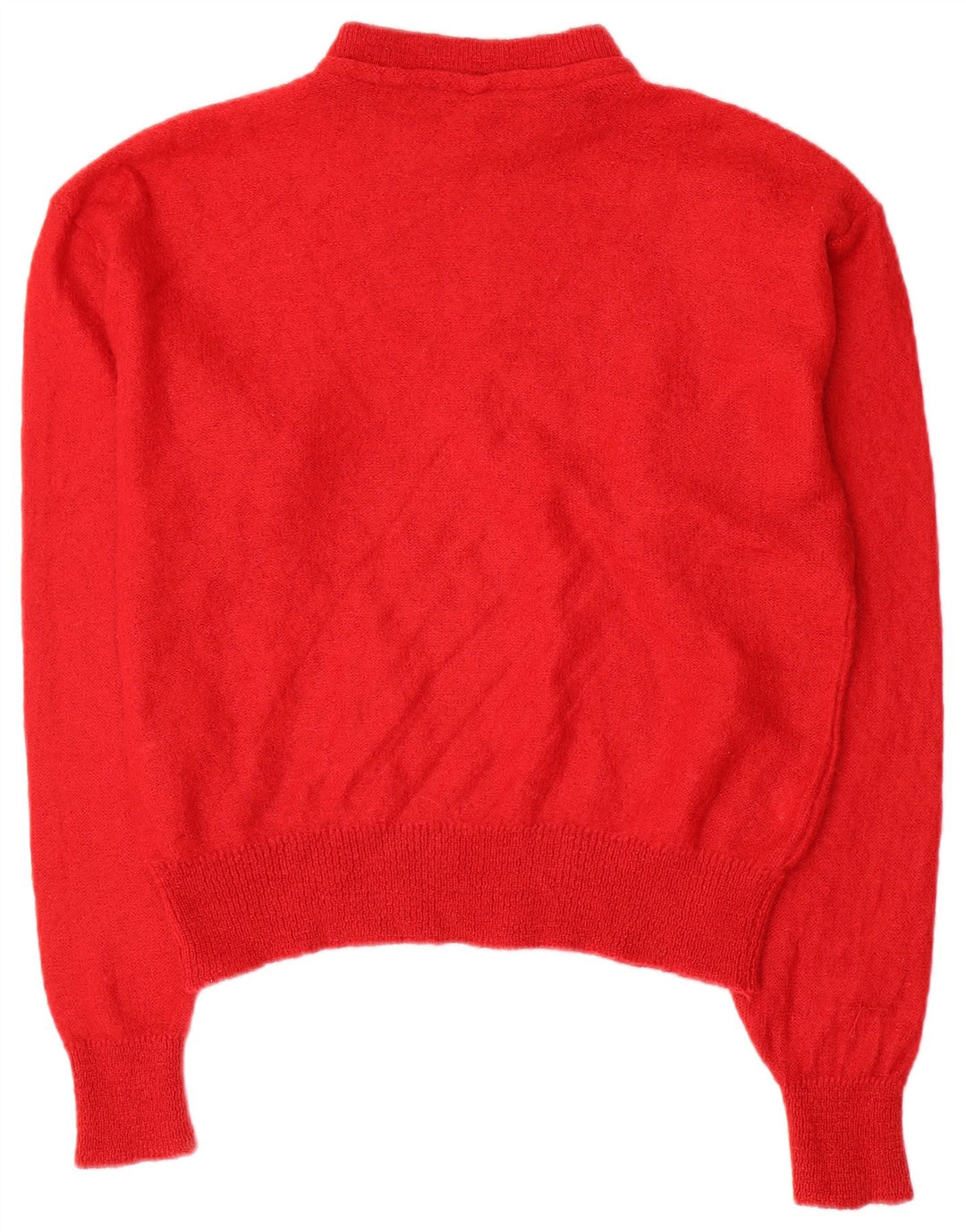 Vintage Womens Turtle Neck Jumper Sweater UK 12 Medium Red Colourblock