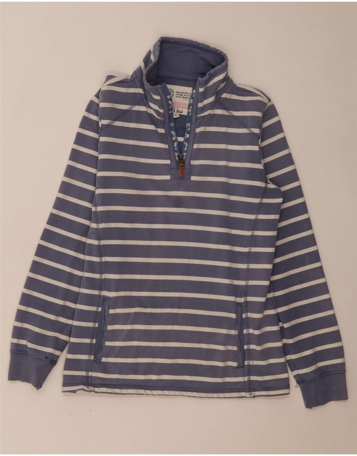 FAT FACE Womens Oversized Sweatshirt Jumper UK 10 Small Navy Blue Striped