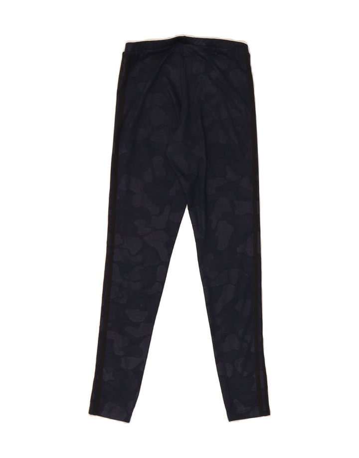 ADIDAS Womens Leggings UK 10 Small Navy Blue Camouflage Polyester Vintage Adidas and Second-Hand Adidas from Messina Hembry 