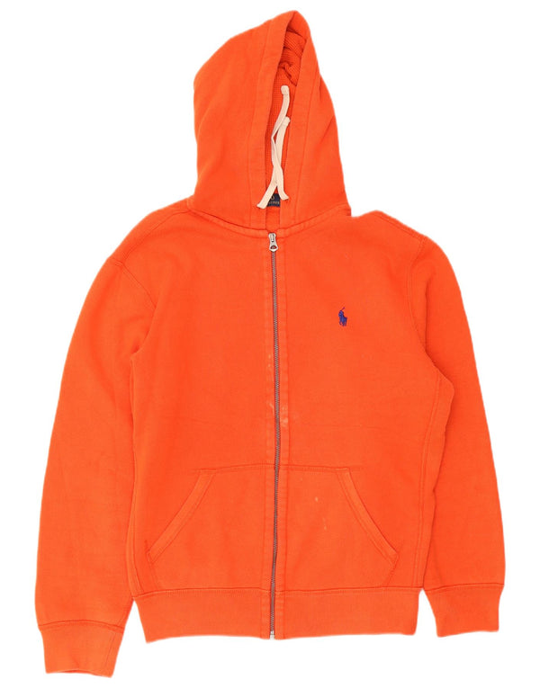 Polo Ralph Lauren Mens Zip Hoodie Sweater Medium Orange Cotton