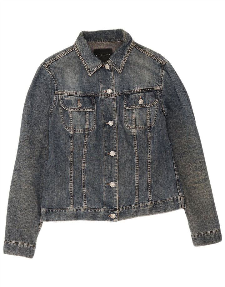 Sisley Womens Denim Jacket UK 14 Medium Blue Cotton