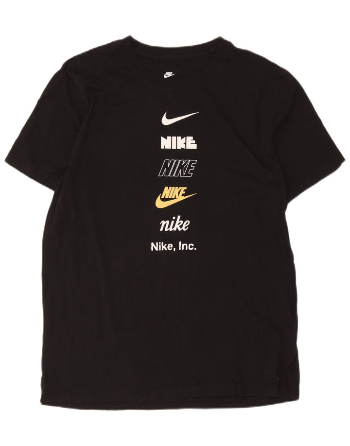 Nike Mens Graphic T-Shirt Top Large Black Cotton