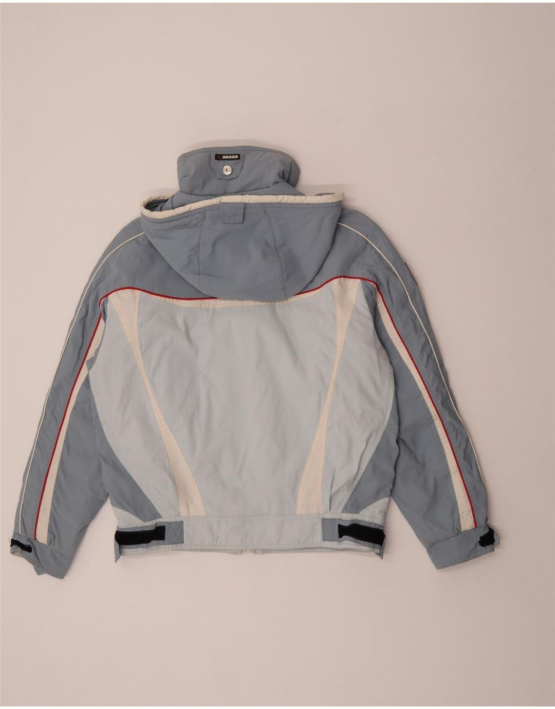 Aesse Damen Skijacke mit Kapuze IT 48 XL Blaues Colourblock-Polyester