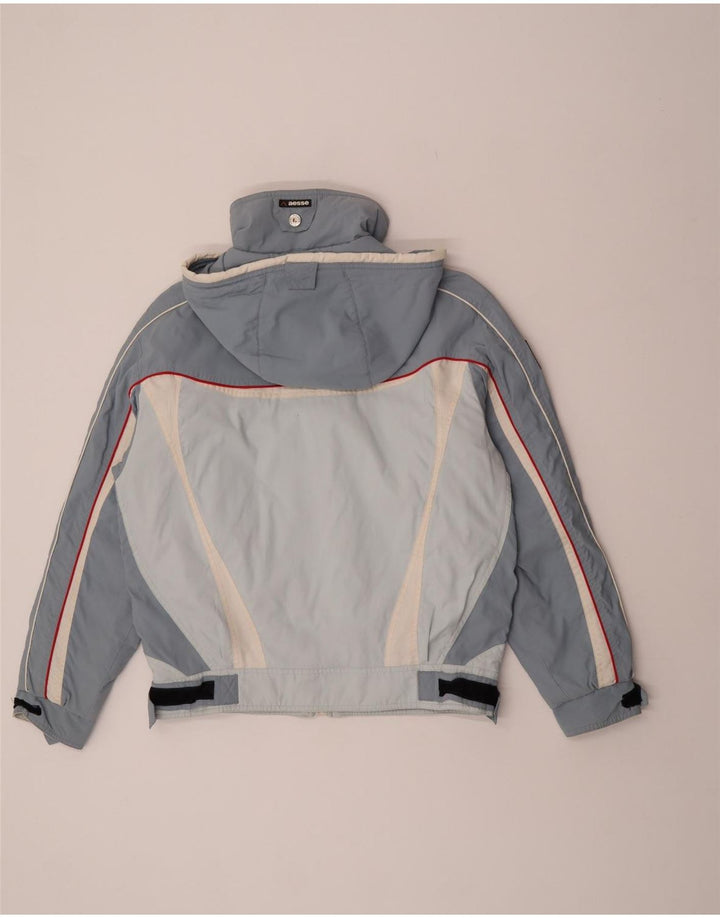 Aesse Damen Skijacke mit Kapuze IT 48 XL Blaues Colourblock-Polyester