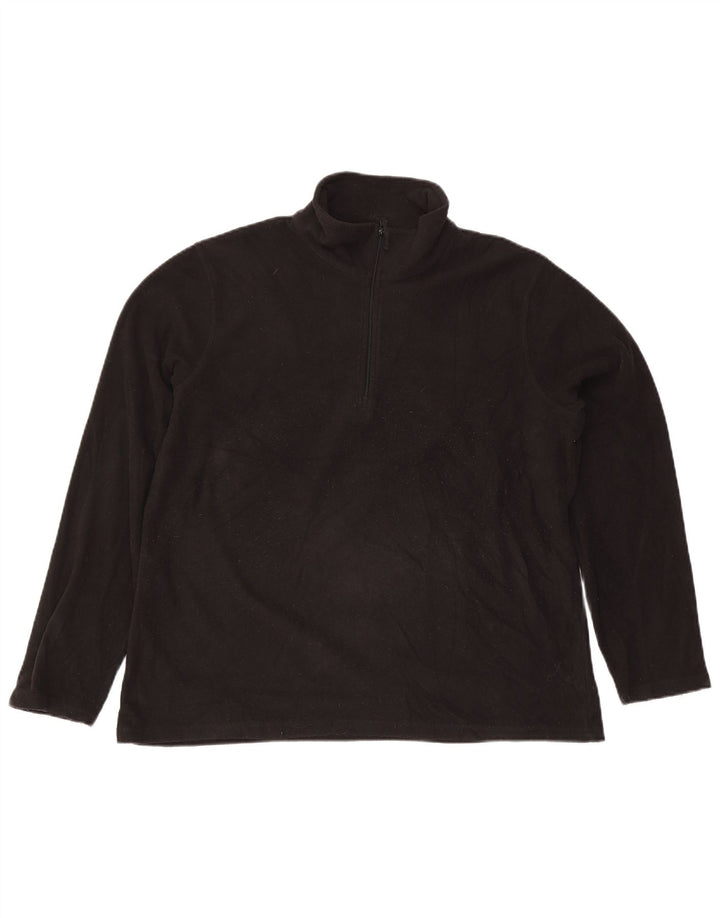 Mountain Warehouse Herre Zip Neck Fleece Jumper XL Sort Polyester