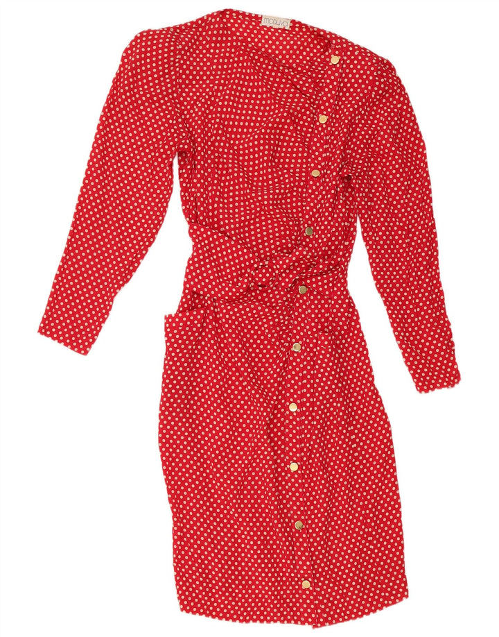 Modyva Womens Long Sleeve Shirt Dress IT 44 Medium Red Polka Dot