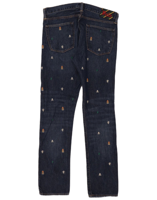Jeans slim da donna Polo Ralph Lauren W32 L32 cotone maculato blu navy