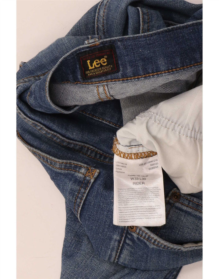 Lee Mens Rider Cropped Jeans W33 L24 Blue Cotton