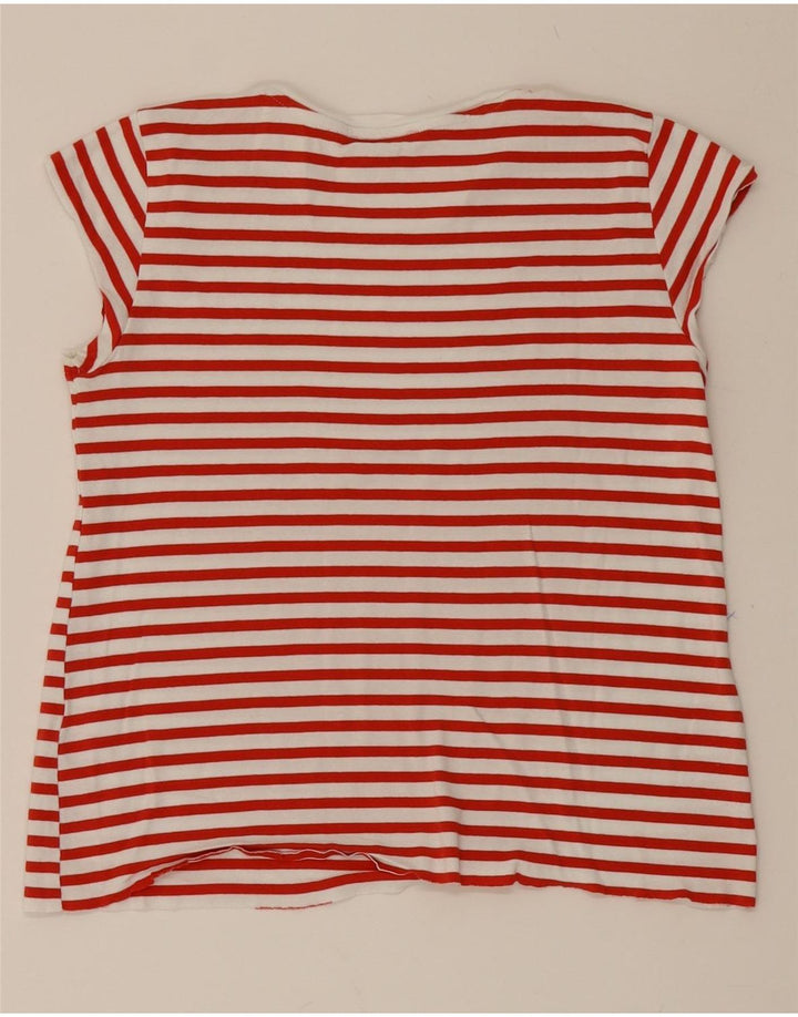ZARA Womens T-Shirt Top UK 12 Medium Red Striped Vintage Zara and Second-Hand Zara from Messina Hembry 