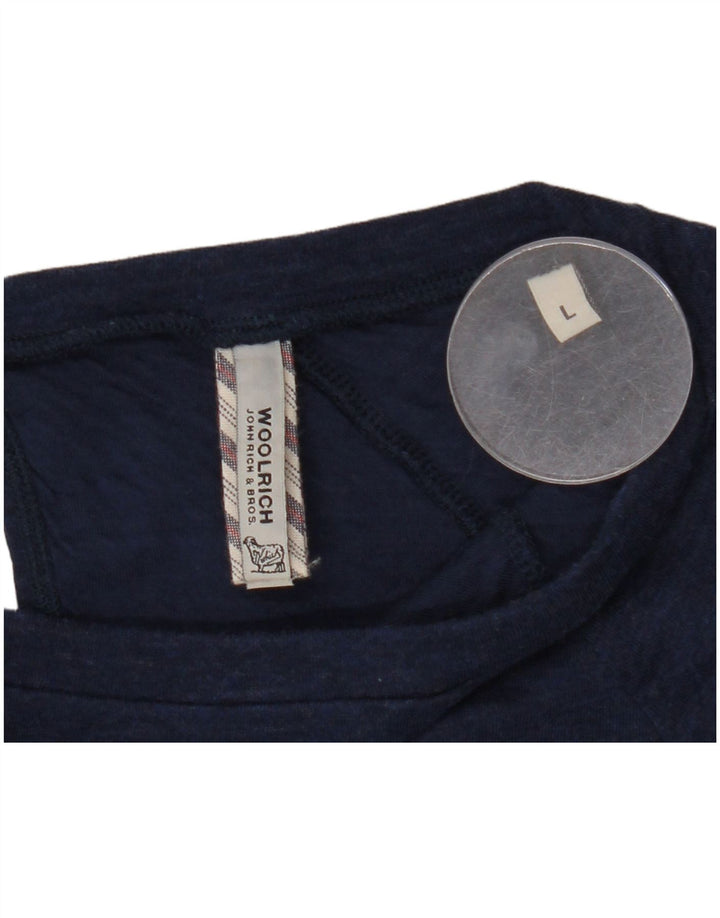 WOOLRICH Womens Top Long Sleeve UK 16 Large Navy Blue
