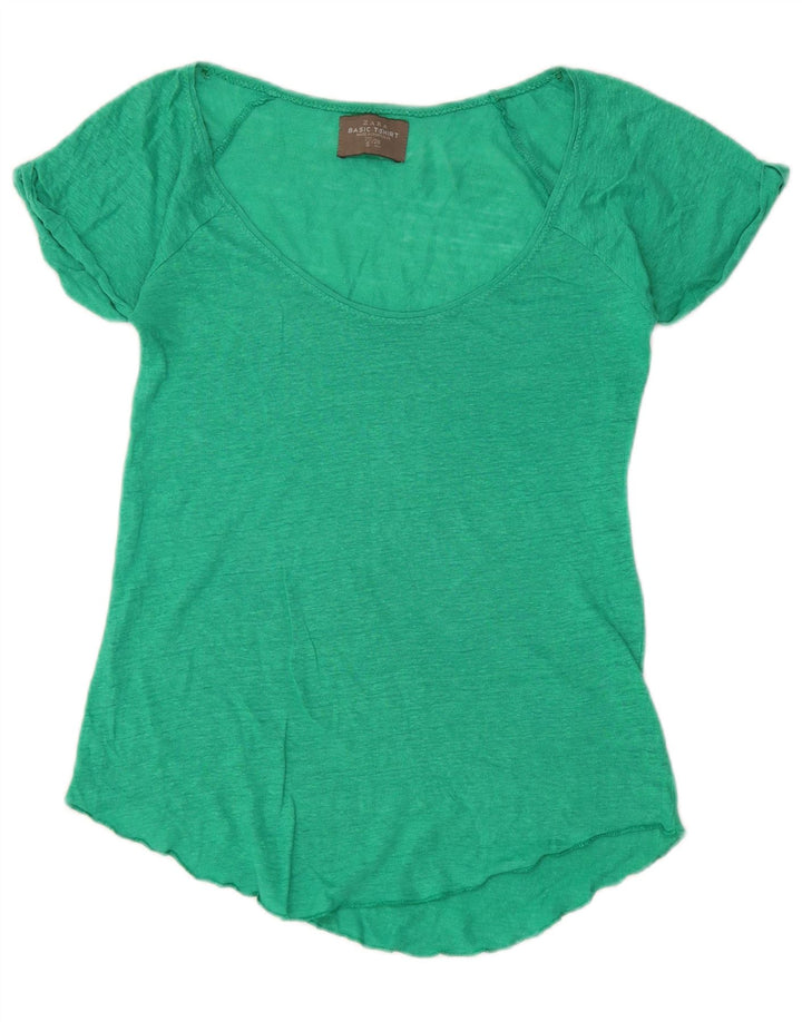 Zara Womens T-Shirt Top UK 10 Small Green