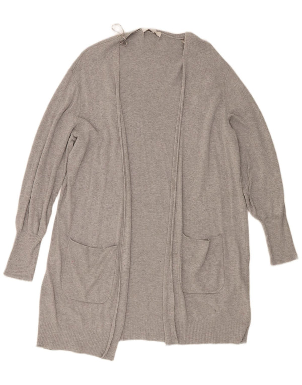 Marks & Spencer Dame Longline Cardigan Sweater UK 16 Large Grey Flecked