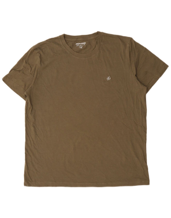 Jack & Jones Hombre Camiseta Top XL Caqui Algodón