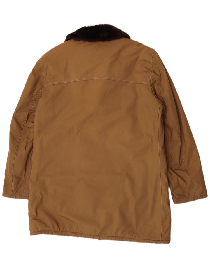 Vintage Mens Sherpa Overcoat IT 58 4XL Beige