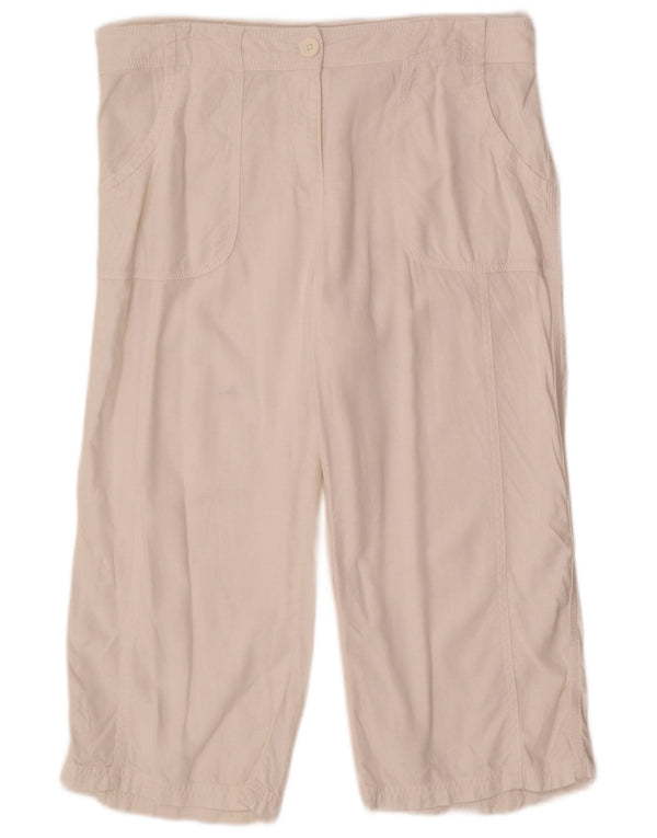 Pantaloni capri drepti pentru femei Marks & Spencer UK 16 Large W36 L21 White