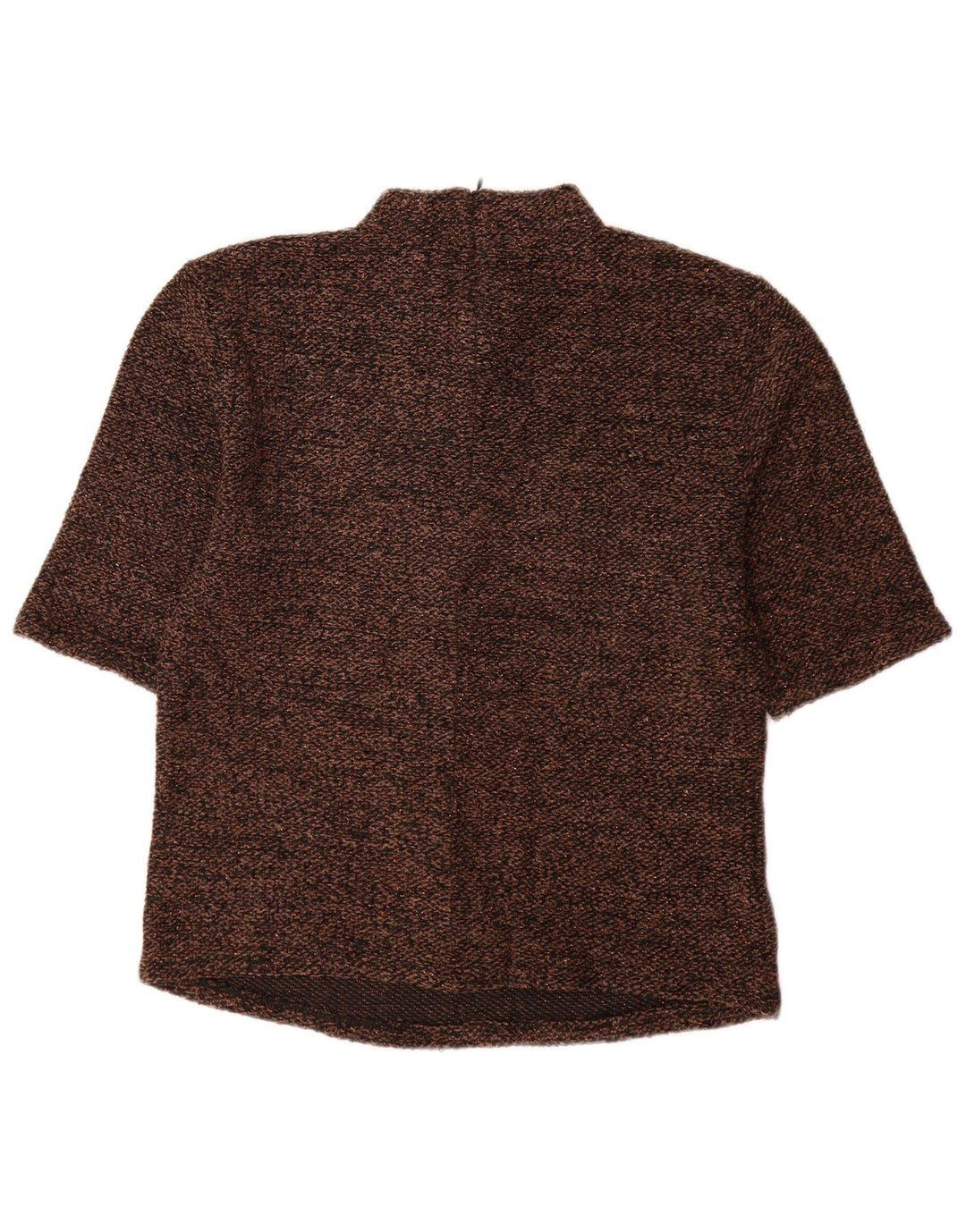 ZARA Womens Blouse Top UK 14 Large Brown Polyester