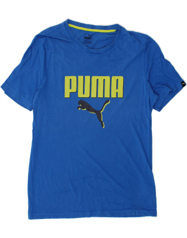 PUMA Mens Graphic T-Shirt Top Medium Blue Vintage Puma and Second-Hand Puma from Messina Hembry 