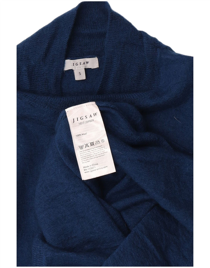 Maglione maglione da donna con collo dolcevita Jigsaw UK 8 piccolo in lana blu