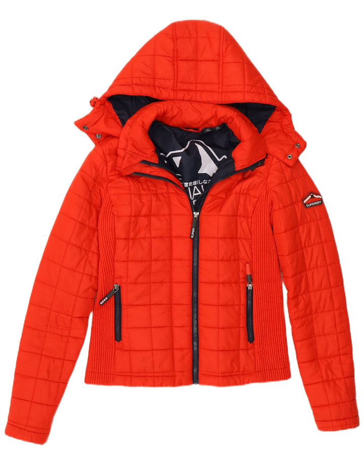 Superdry Polstret hættejakke til kvinder UK 8 Lille rød polyester
