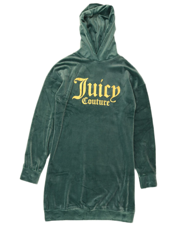 Juicy Couture Piger Grafisk Velour Jumper Kjole 12-13 År Grøn Polyester
