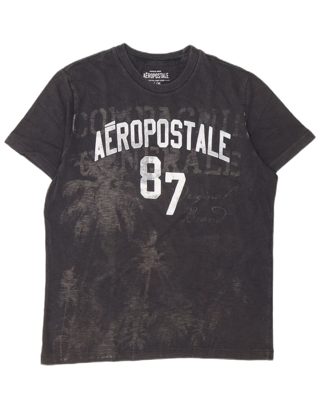 Aeropostale Мужская футболка с рисунком Топ среднего размера, черный хлопок