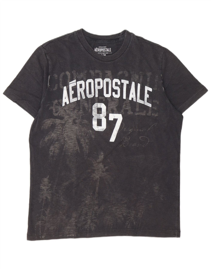 Aeropostale Мужская футболка с рисунком Топ среднего размера, черный хлопок