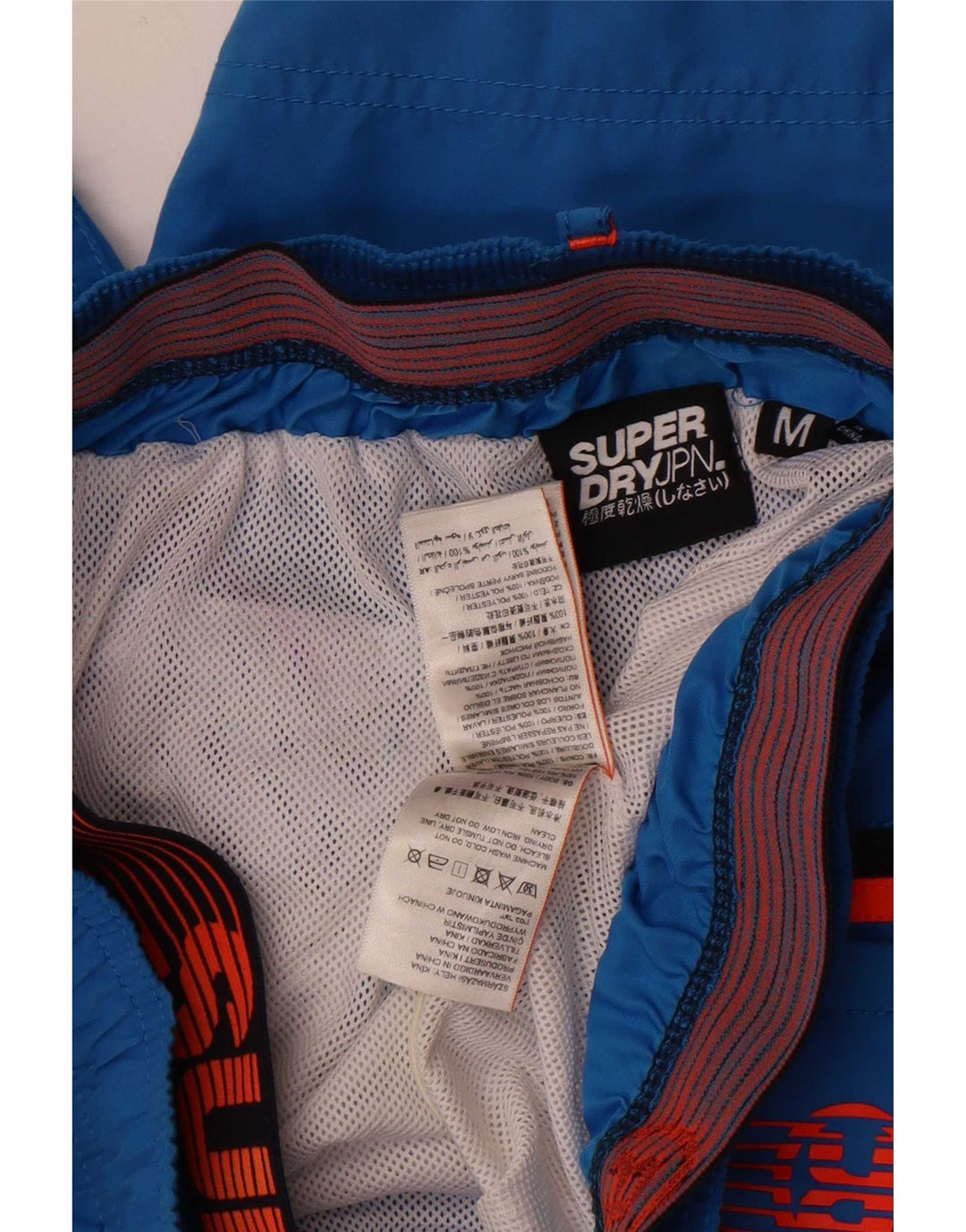 Męskie spodenki kąpielowe Superdry z grafiką, średni niebieski, poliester