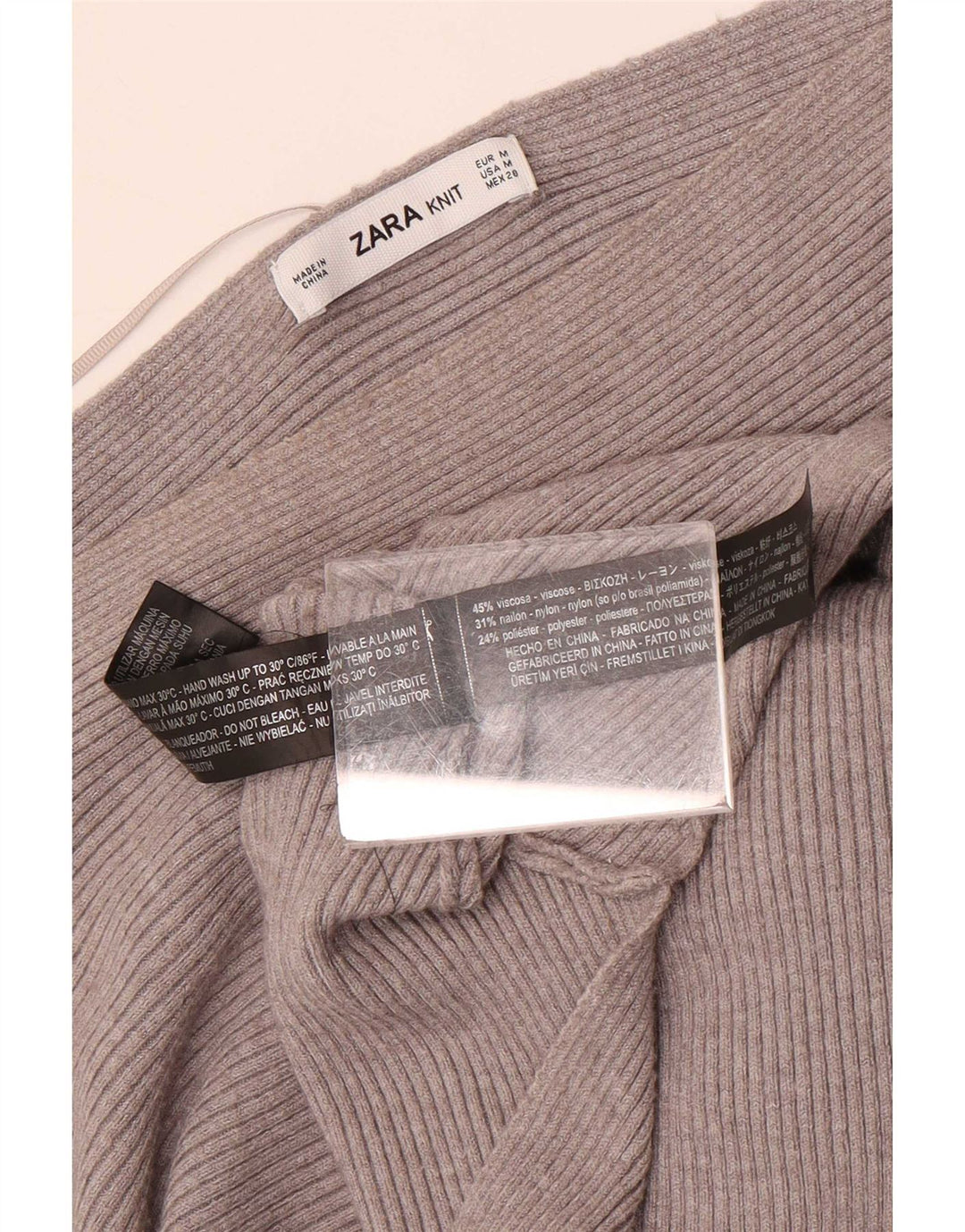 Zara Womens Batwing Boat Neck Jumper Sweater UK 12 Medium Grey Viscose