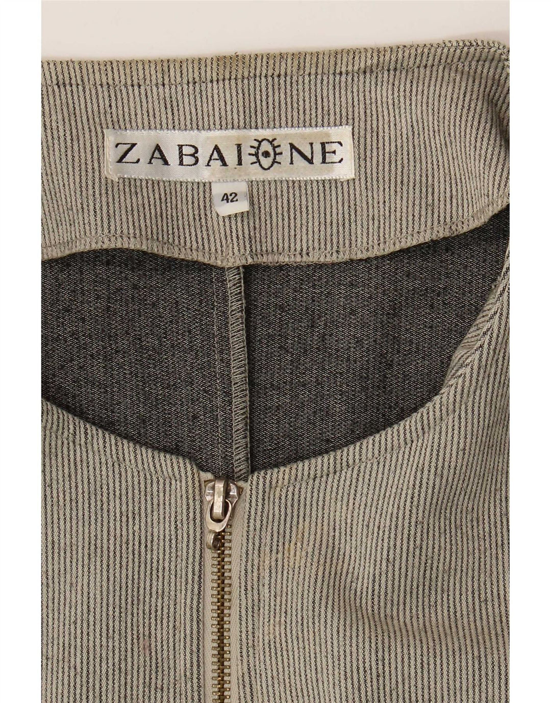 Jaqueta blazer feminina Zabaione com zíper completo IT 42 risca de giz cinza médio