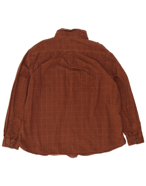 Marks & Spencer Camisa para hombre 3XL Algodón a cuadros marrón