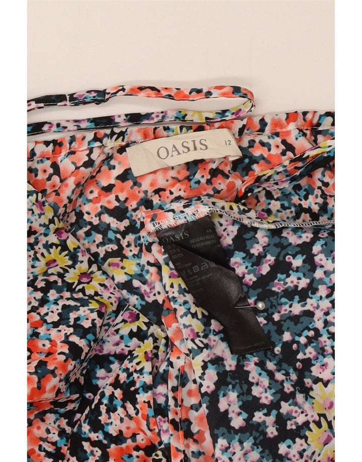 Oasis Womens Ruffle Front Cami Top UK 12 Medium Multicoloured Floral