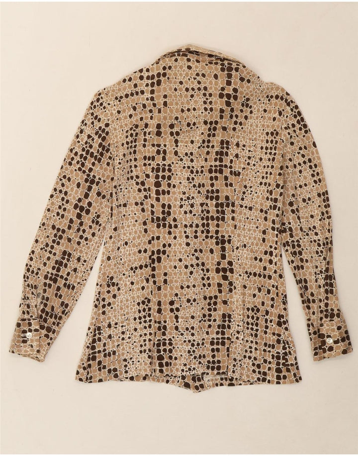 VINTAGE Womens Shirt Blouse UK 12 Medium Brown Spotted Vintage Vintage and Second-Hand Vintage from Messina Hembry 