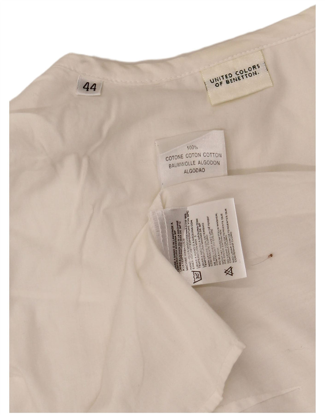 Camicetta senza maniche da donna Benetton IT 44 Cotone bianco sporco medio