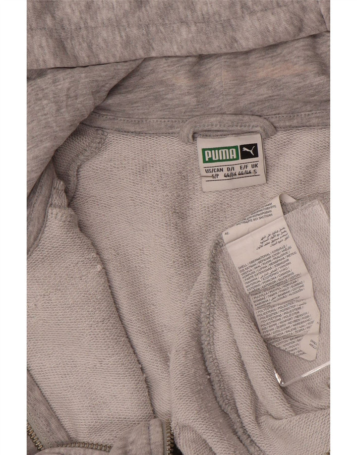 Puma Mens Zip Hoodie Sweater Small Grey Flecked Cotton