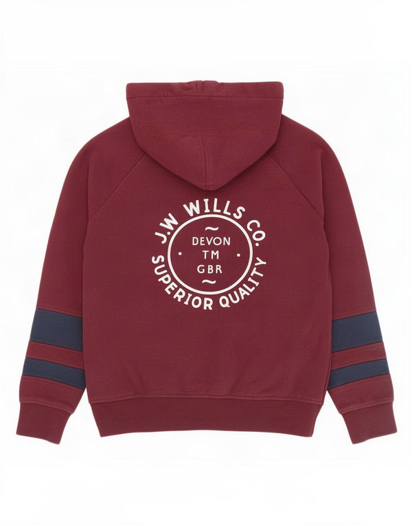 Jack Wills Pull à capuche coupe ample pour femme UK 6 XS Bordeaux Colourblock