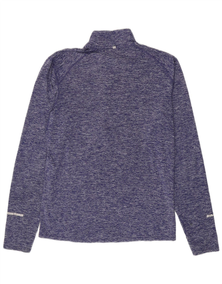Nike Mens Dri Fit Zip Neck Pullover Tracksuit Top Small Purple Flecked